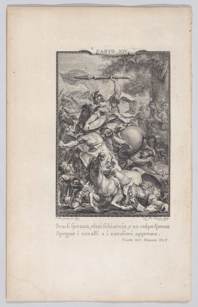 Canto 14, Strophe 45, aus Orlando Furioso, 1774 von Nicolas de Launay