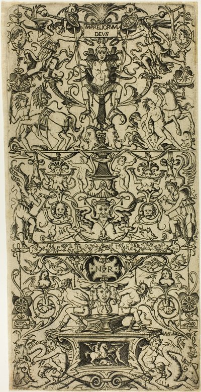 Ornamenttafel mit Mars, dem Kriegsgott von Nicoletto da Modena