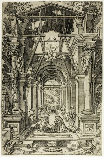 Die Geburt Christi und die Anbetung der Hirten von Nicoletto da Modena