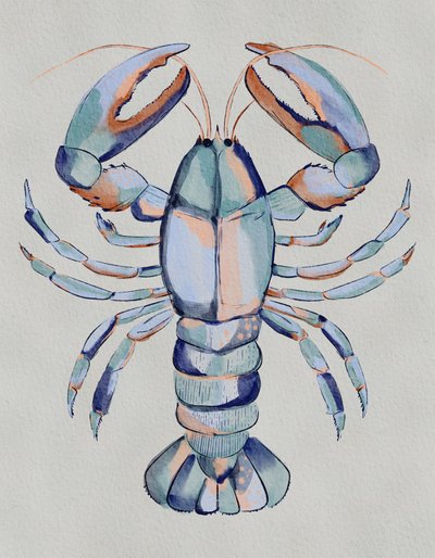 Aquarell Blauer Hummer von Nikita Jariwala