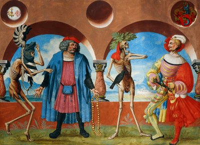 Der Tod, Regierungschef und Bürger von Bern aus dem Totentanz-Zyklus von Albrecht Kauw von Niklaus Manuel