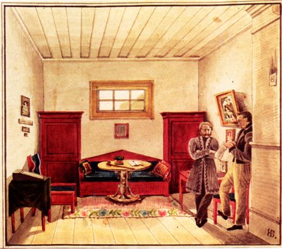 Gefängniszelle des Dekabristen Nikolai Panow 1803-1850 im Peter-Gefängnis, 1830-1839 von Nikolai Alexandrovich Bestuzhev