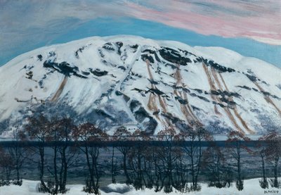 Kalter Aprilmorgen mit Lawine (Schneeberg), ca. 1909 von Nikolai Astrup