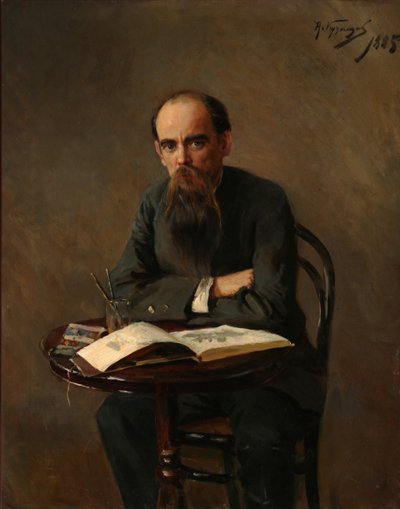 Porträt des Malers Yefim Yefimovich Volkov 1844-1920, 1885 von Nikolai Dmitrievich Kuznetsov