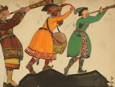 Kostümentwurf für die Oper Schneeflöckchen von N. Rimski-Korsakow, 1919 von Nikolai Konstantinowitsch Roerich