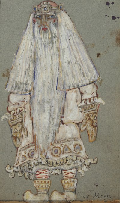 Ded Moroz. Kostümentwurf für das Theaterstück Schneemädchen von A. Ostrovsky, 1912 von Nikolai Konstantinowitsch Roerich