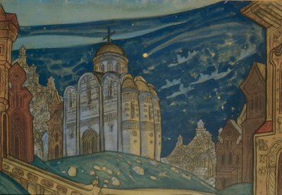 Putivl. Bühnenbild für die Oper Fürst Igor von A. Borodin, 1914 von Nikolai Konstantinowitsch Roerich