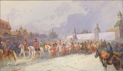 Einzug der gefangenen Familie von Kuchum Khan in Moskau von Nikolai Nikolayevich Karasin