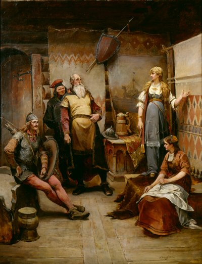 Ein Freier von Wikinger Harald Harfagre zu Gyda von Nils Bergslien