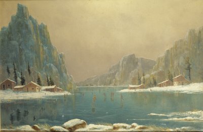 Schlittschuhläufer auf einem See von Nils Hans Christiansen