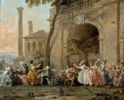 Colin-aillard (Detail). Gemälde von Noël Halle, circa 1770-1780 von Noel Halle