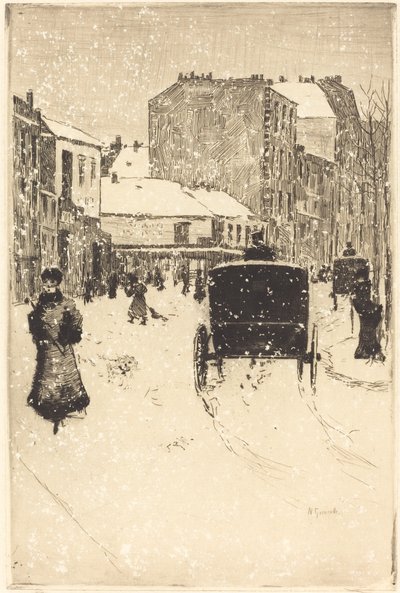 Boulevard Clichy im Schnee von Norbert Goeneutte