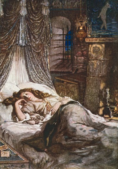 Imogens Schlafzimmer. Cymbeline – Akt II, Szene 2 von Norman Mills (after) Price