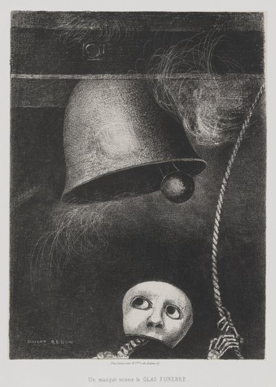 An Edgar Poe (Eine Maske läutet den Todesglockenschlag) von Odilon Redon