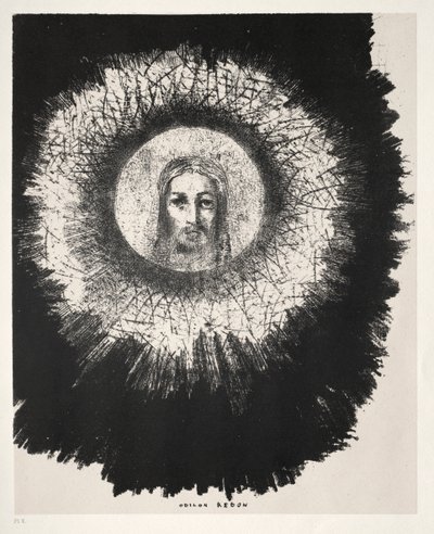 Und in der Sonnenscheibe selbst leuchtet das Gesicht Jesu Christi von Odilon Redon