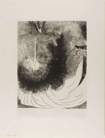 Und es fiel ein großer Stern vom Himmel, brennend wie eine Lampe, Platte 5 von 12 von Odilon Redon