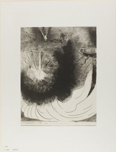 Und es fiel ein großer Stern vom Himmel, brennend wie eine Lampe, Platte 5 von 12 von Odilon Redon