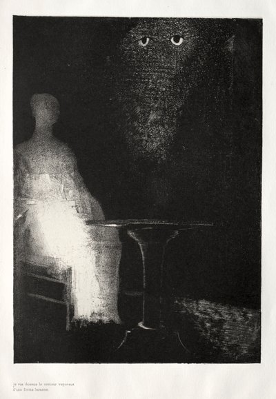 Unten sah ich die nebelhaften Konturen einer menschlichen Gestalt von Odilon Redon