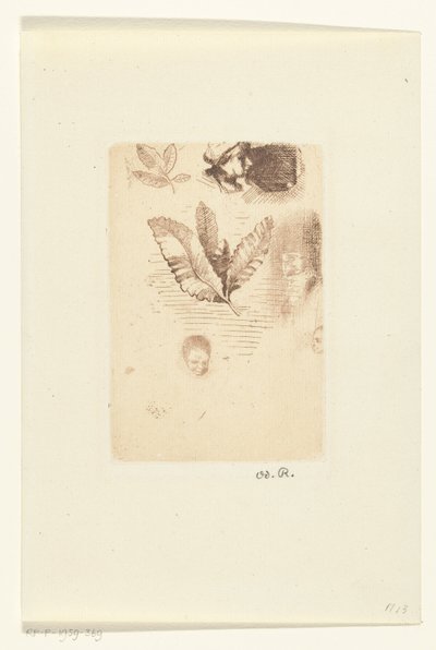 Blatt mit Skizzen von Odilon Redon