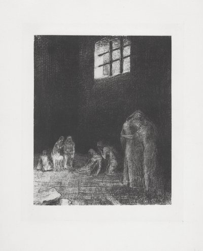 Im Schatten der Menschen weinen und beten... von Odilon Redon