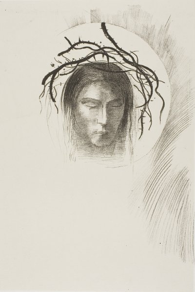 Der Tag erscheint endlich,...und im Sonnenscheibe leuchtet das Gesicht von Jesus Christus, Platte 24 von 24 von Odilon Redon