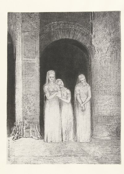 Die Priesterinnen warteten (Die Nacht) von Odilon Redon