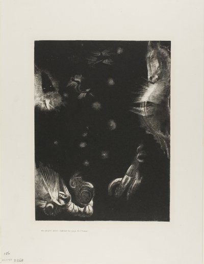 Verschiedene Völker bewohnen die Länder des Ozeans, Platte 23 von 24 von Odilon Redon