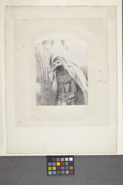 Sie zieht aus ihrer Brust einen ganz schwarzen Schwamm... von Odilon Redon