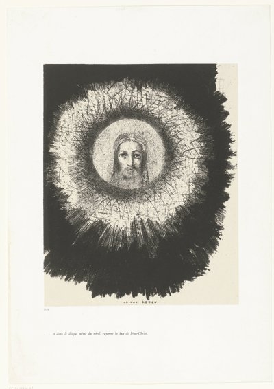 Und im Scheibe der Sonne schien das Gesicht Christi von Odilon Redon