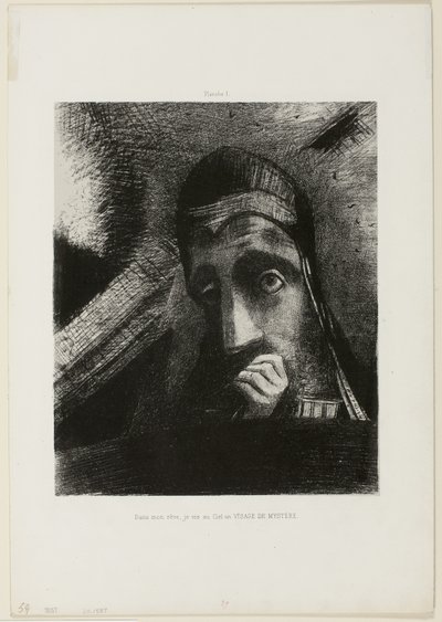 Gesicht des Geheimnisses, Platte 1 aus Hommage an Goya von Odilon Redon