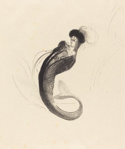Frau mit einem Federhut von Odilon Redon