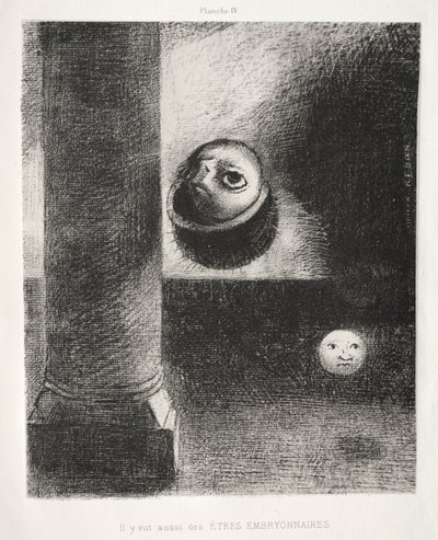 Hommage an Goya: Es gab auch embryonale Wesen, 1885 von Odilon Redon