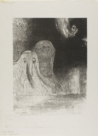Ich habe manchmal im Himmel gesehen, was wie Formen von Geistern aussah, Platte 21 von 24 von Odilon Redon