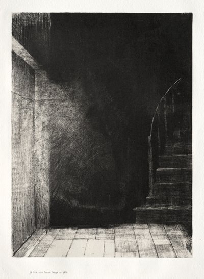 Ich sah einen Lichtblitz, groß und blass von Odilon Redon