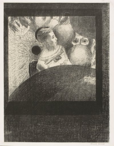 In den Sphären (Der Atem, der Lebewesen führt, ist auch in den SPHÄREN), Platte 5 von 6 aus An Edgar Poe von Odilon Redon