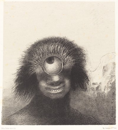 Der deformierte Polyp schwebte an den Ufern, eine Art lächelnder und abscheulicher Zyklop von Odilon Redon