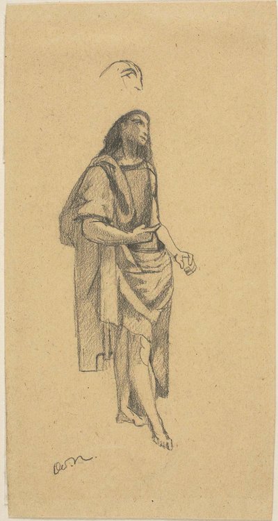 Johannes der Täufer, mit Skizze des Kopfes von Odilon Redon