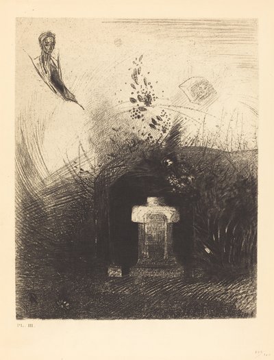Wenn an einer dunklen Nacht ein guter Christ, aus Nächstenliebe, hinter einer alten Ruine, deinen gewölbten Körper begräbt von Odilon Redon