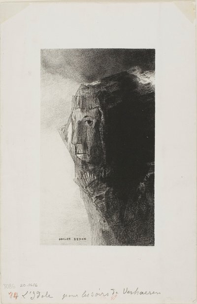 Das Idol, Frontispiz aus Emile Verhaerens Les Soirs von Odilon Redon
