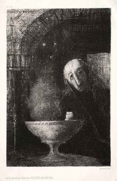 Die Nacht: Und der Sucher war in einer unendlichen Suche beschäftigt von Odilon Redon