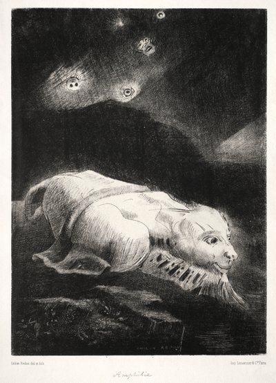 Als das Leben in den Tiefen der dunklen Materie erwachte von Odilon Redon