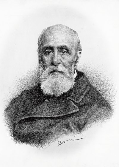 Porträt von Giovanni Ruffini (1807-1881), italienischer Dichter und Patriot, Lithographie nach einer Zeichnung von Odoardo Borrani (1833-1905) von Odoardo Borrani
