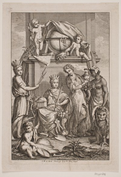 Allegorie der vier Kontinente von Odvardt Helmoldt de Lode