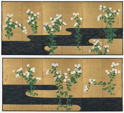 Chrysanthemen an einem Bach von Ogata Korin