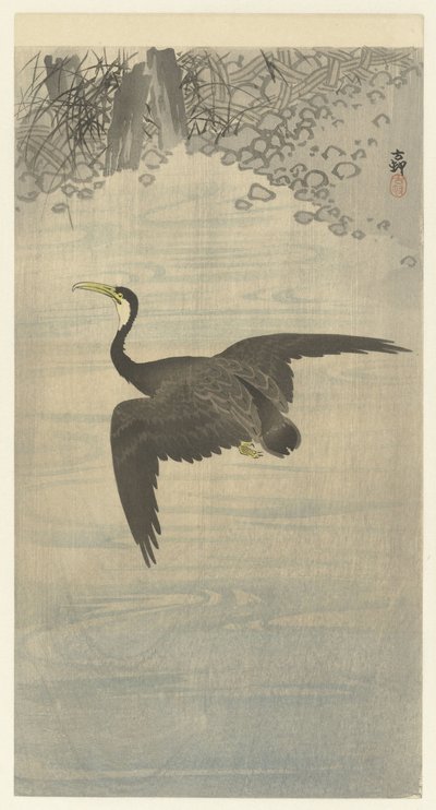 Kormoran im Flug von Ohara Koson
