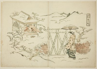 Eine moderne Version von Shosho besucht Komachi (Furyu Shosho kayoi Komachi) von Okumura Masanobu