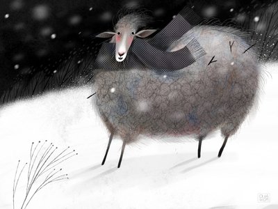 Gemütliche Winterschafe von Olga Skomorokhova