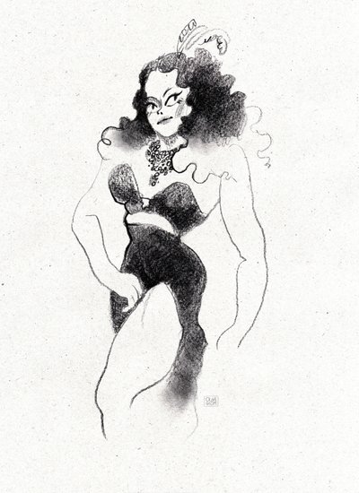 Retro Burlesque Diva von Olga Skomorokhova