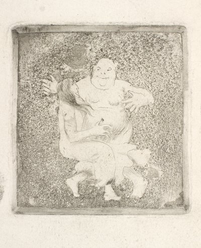 Ein Mann überrascht eine Frau von Oluf Hartmann