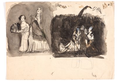 Karnevalsszene sowie Studie zu "Diogenes" (?) von Oluf Hartmann